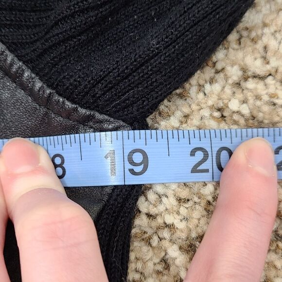 Jaclyn Smith Leather Jacket Ribbed Knit Size Large/L - Picture 15 of 15